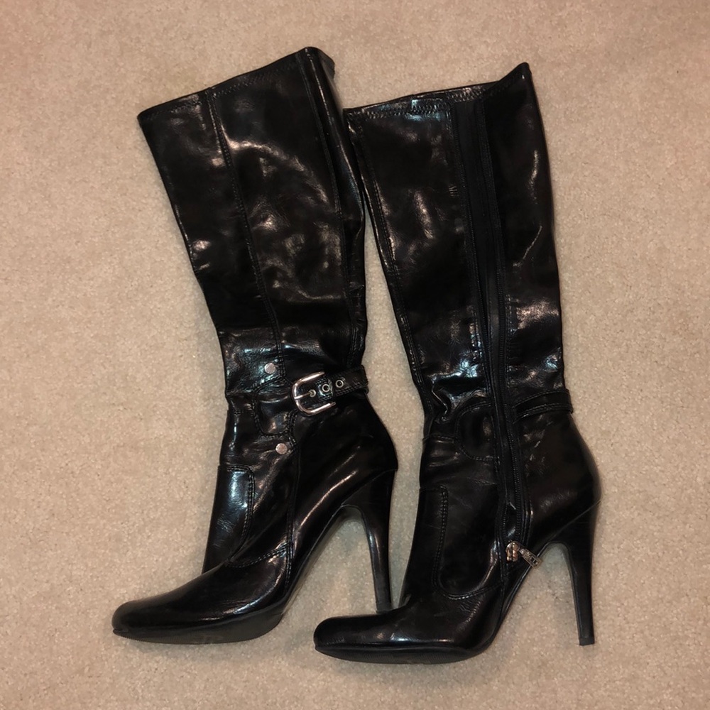 Marc Fisher patent leather knee high boots!